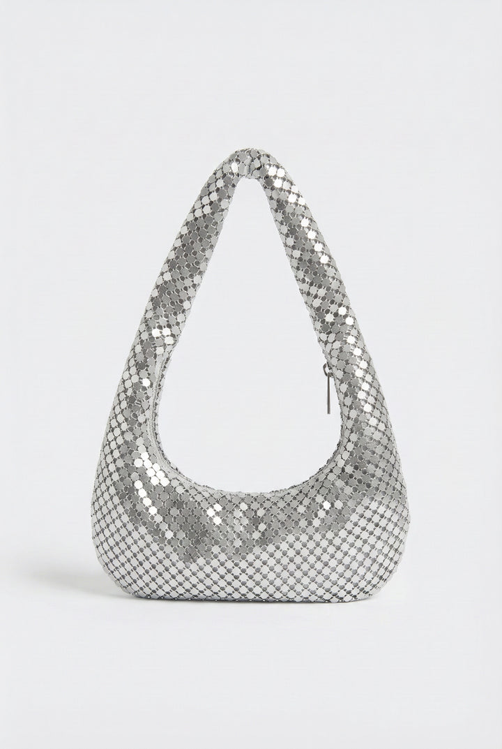 Silver Mesh Shoulder Bag