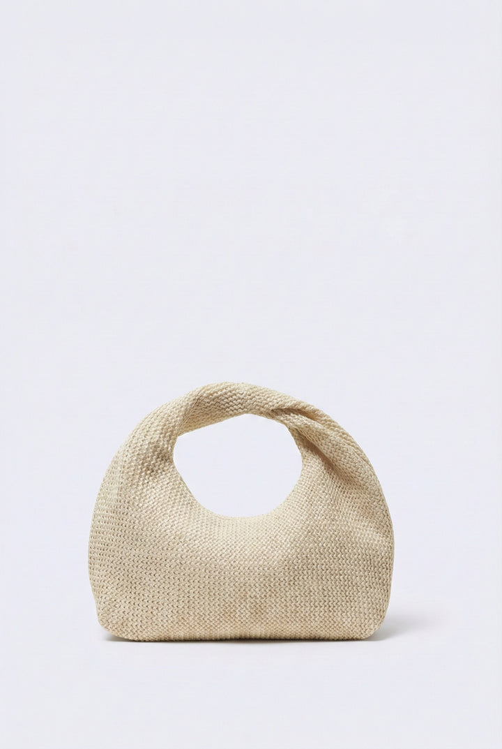 Solea Twist Woven Straw Top Handle Bag