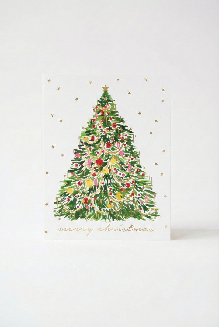Tinsel Christmas Tree Greeting Card