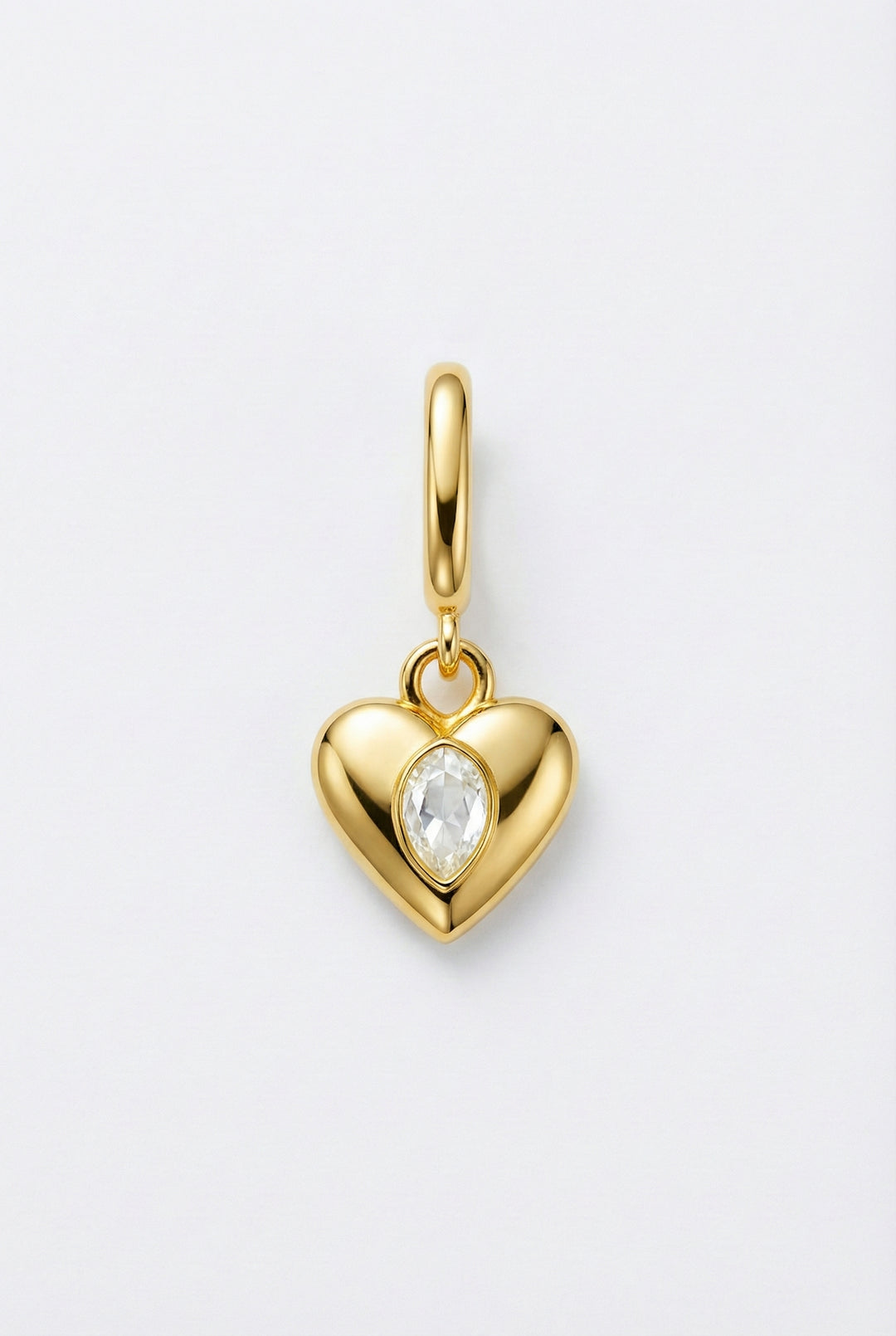 Teardrop Crystal Heart Charm
