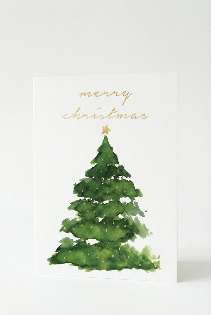 Merry Christmas Tree Holiday Greeting Card