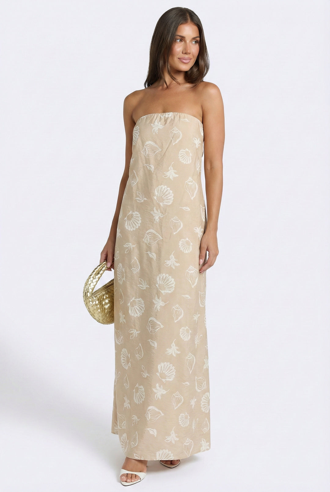 Sandy Shell Tube Maxi Dress