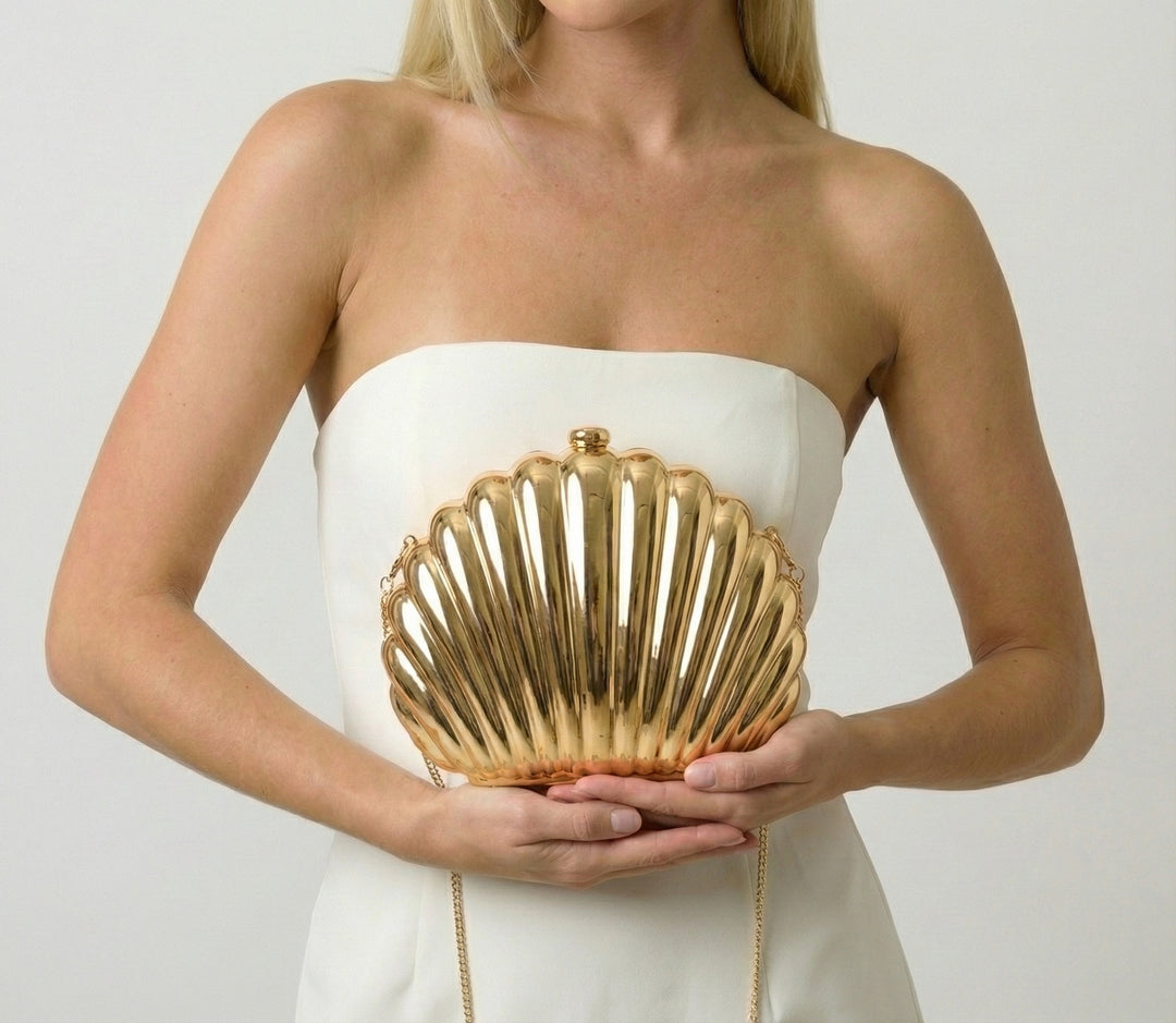 Gold Coast Shell Crossbody Clutch