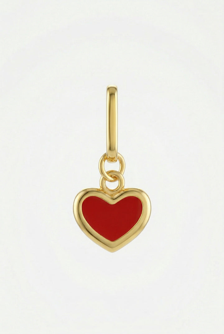 Red Hot Love Heart Charm