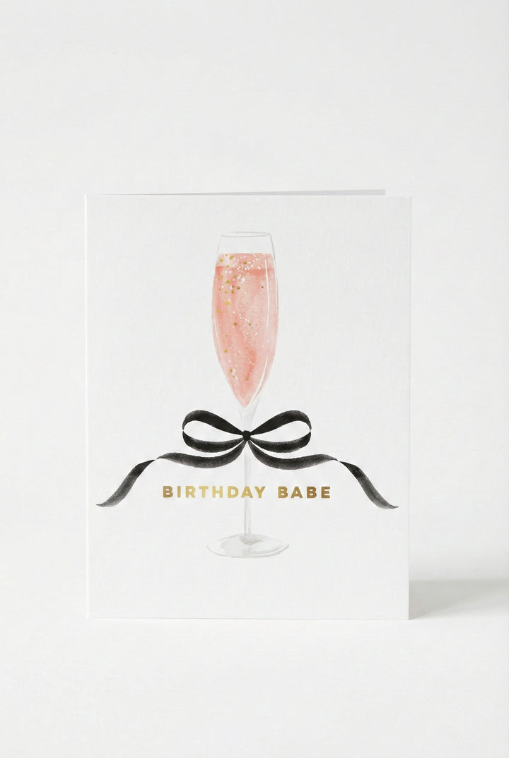 Rosé Birthday Babe Greeting Card