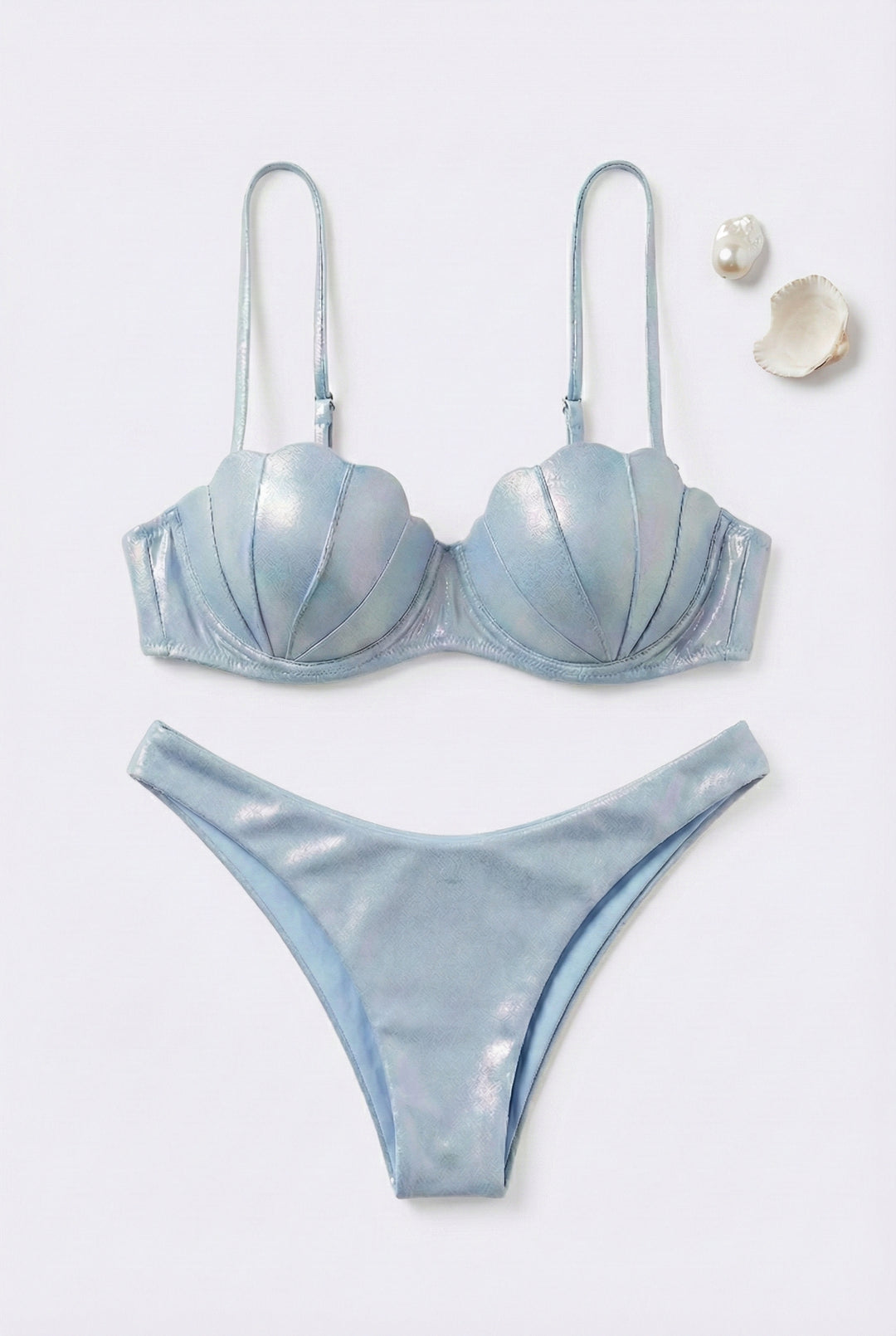 Shiny Mermaid Seashell Bikini
