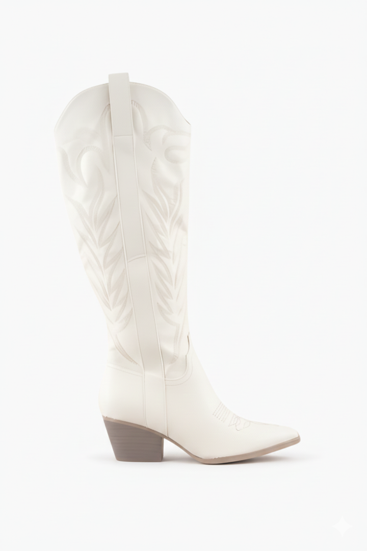 Samara Western White Cowboy Boots