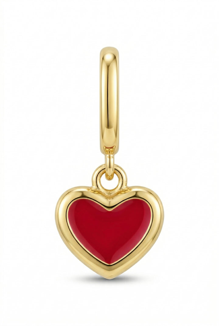 Red Hot Love Heart Charm