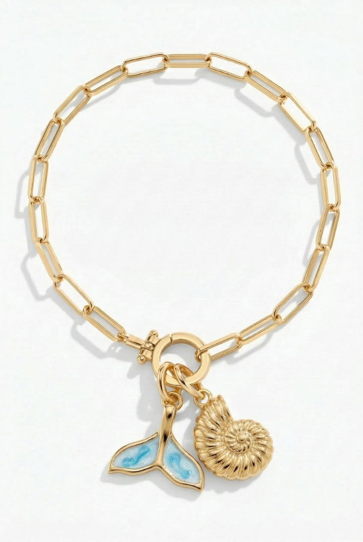 24/7 Paperclip Chain Charm Bracelet