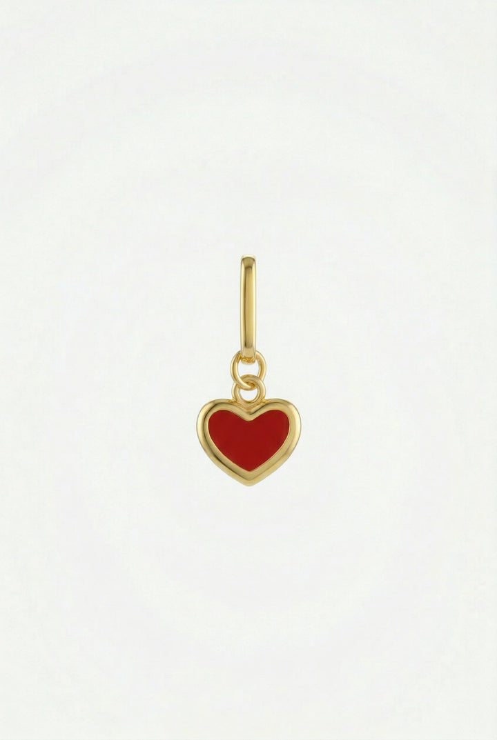 Red Hot Love Heart Charm