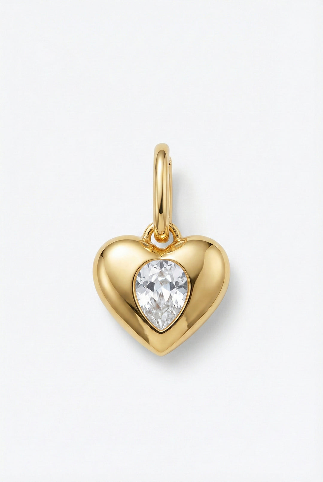 Teardrop Crystal Heart Charm