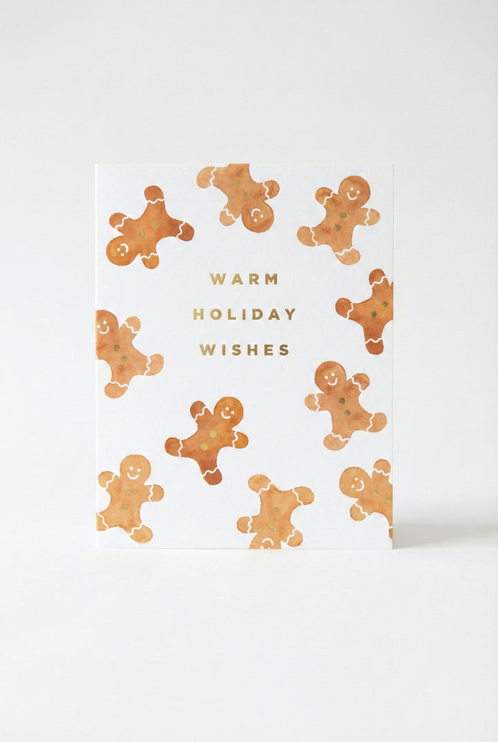 Gingerbread Warm Holiday Wishes Greeting Card