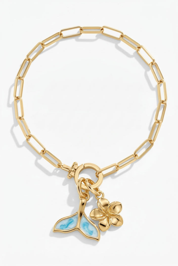 24/7 Paperclip Chain Charm Bracelet