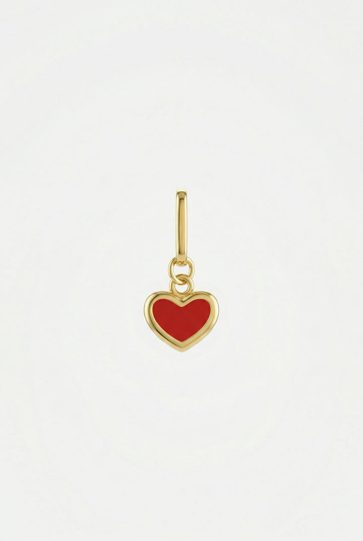 Red Hot Love Heart Charm