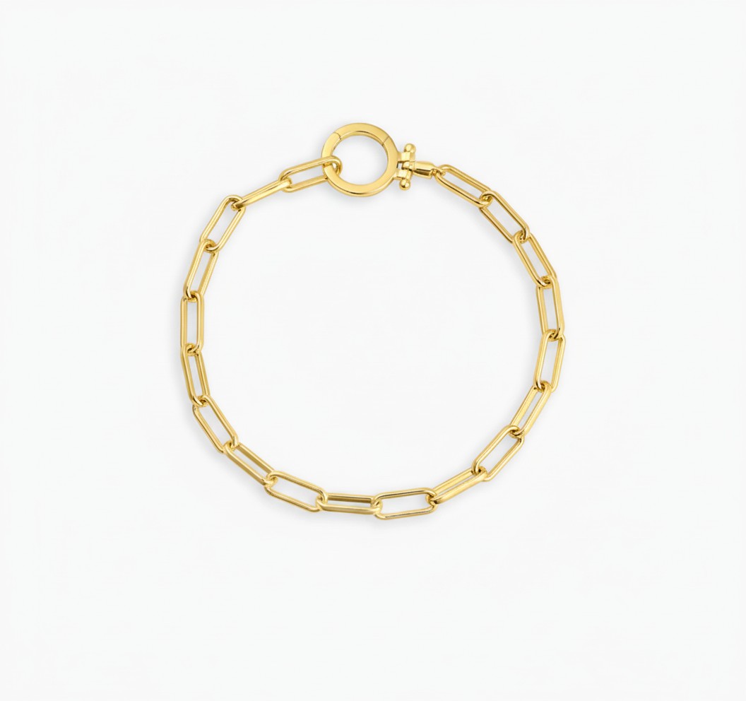 24/7 Paperclip Chain Charm Bracelet