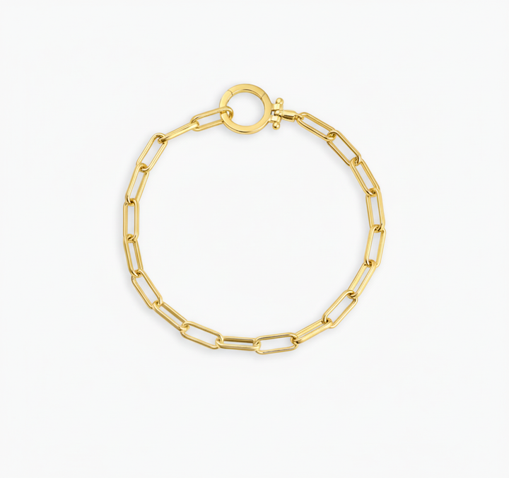 24/7 Paperclip Chain Charm Bracelet