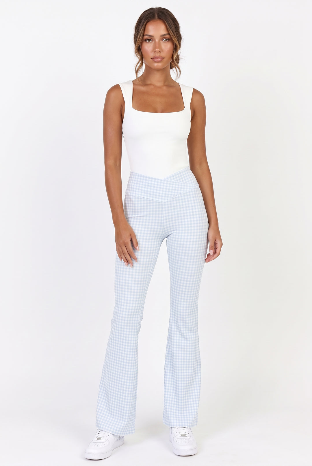Gingham Sculpt Flared Leggings