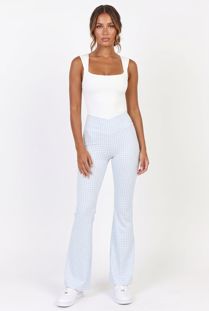 Gingham Sculpt Flared Leggings