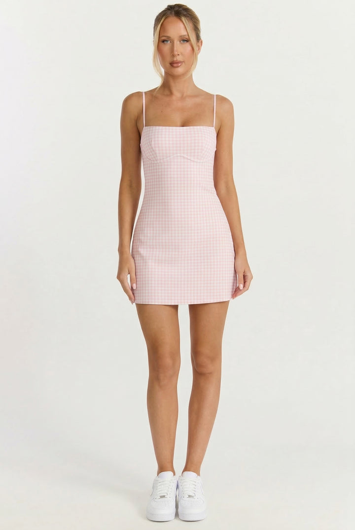 Gingham Sweetheart Soft Sculpt Mini Dress