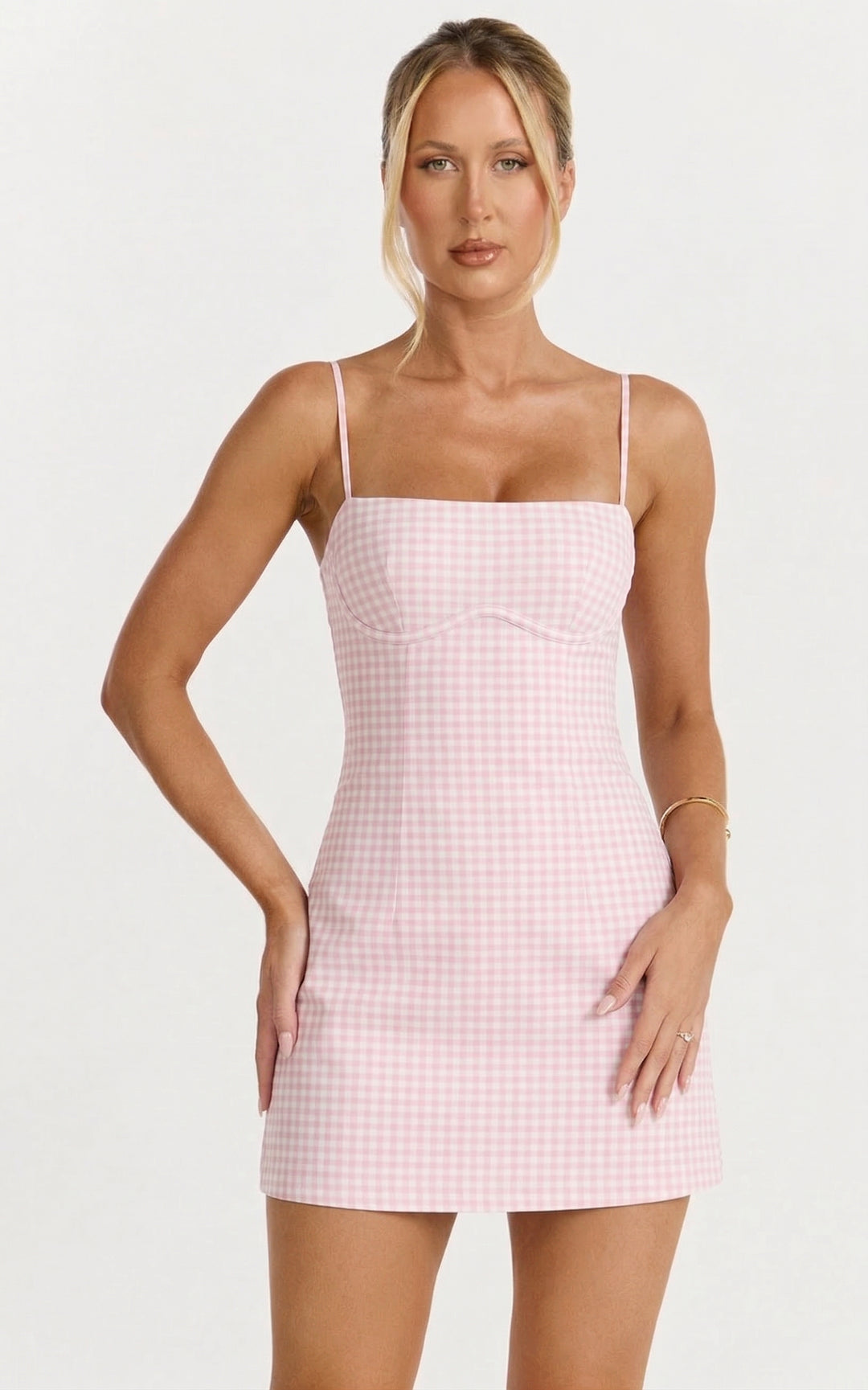 Gingham Sweetheart Soft Sculpt Mini Dress