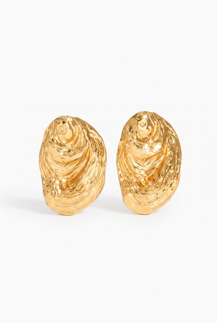 Golden Oyster Earrings