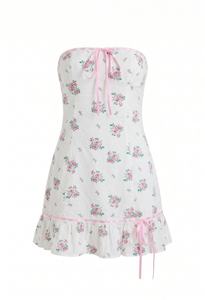 Ribbon Parlour Floral Mini Dress