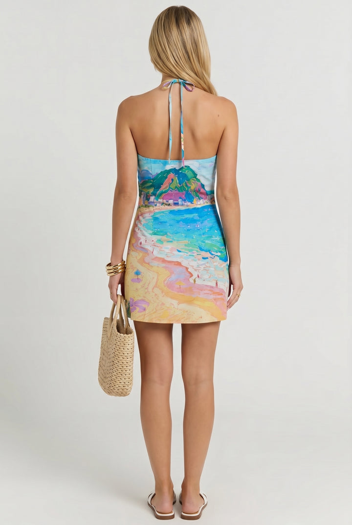 Amalfi Souvenir Halter Mini Dress