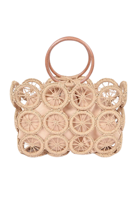 Slice Of Summer Circle Woven Straw Tote