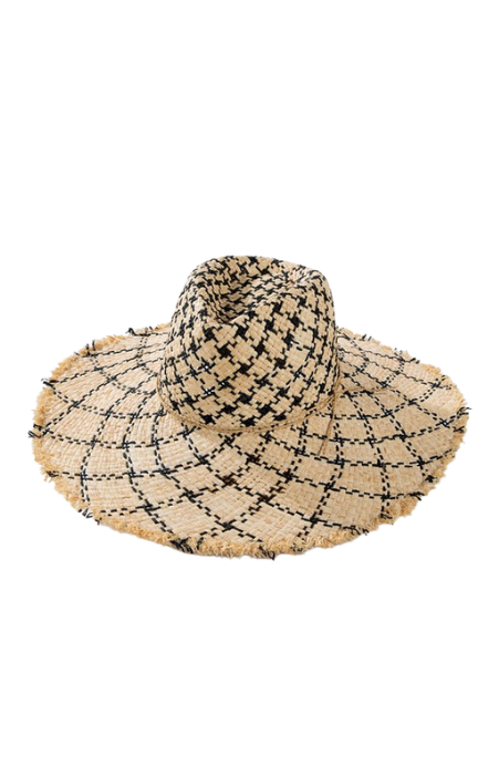 Farmer's Market Woven Raffia Sun Hat - Black