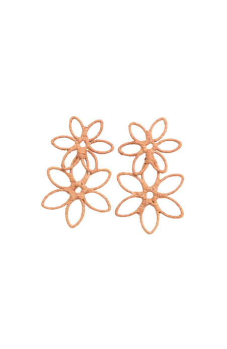 Raffia Flower Drop Earrings