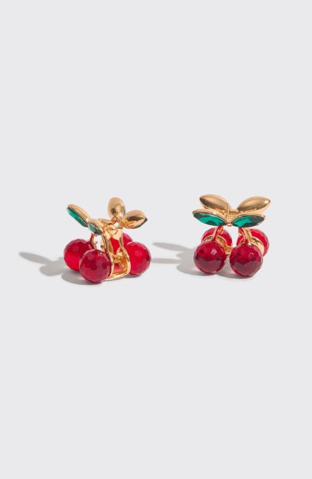 KITSCH Cherry Rhinestone Mini Claw Clips Set