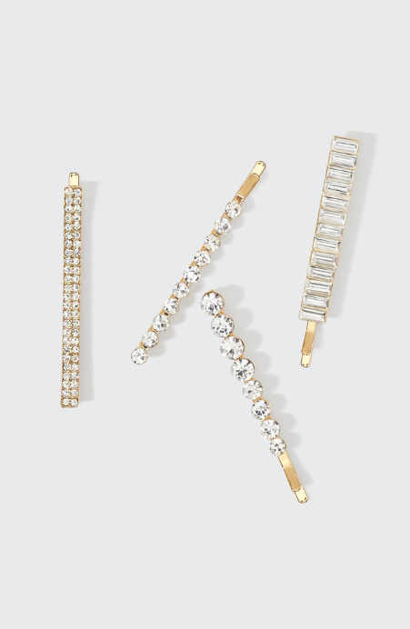 KITSCH Metal Rhinestone Assorted Bobby Pins Set