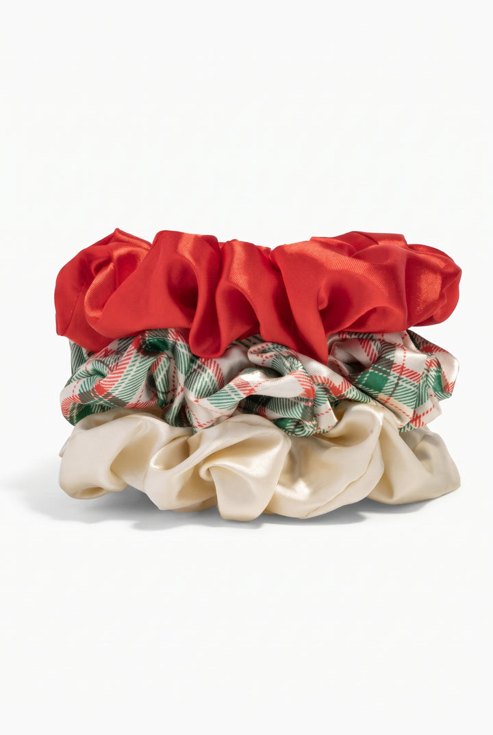 KITSCH Holiday Satin Scrunchies Set