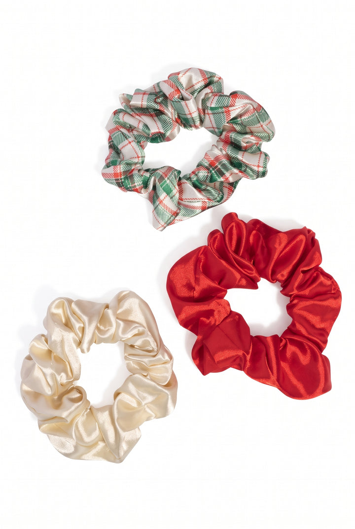 KITSCH Holiday Satin Scrunchies Set