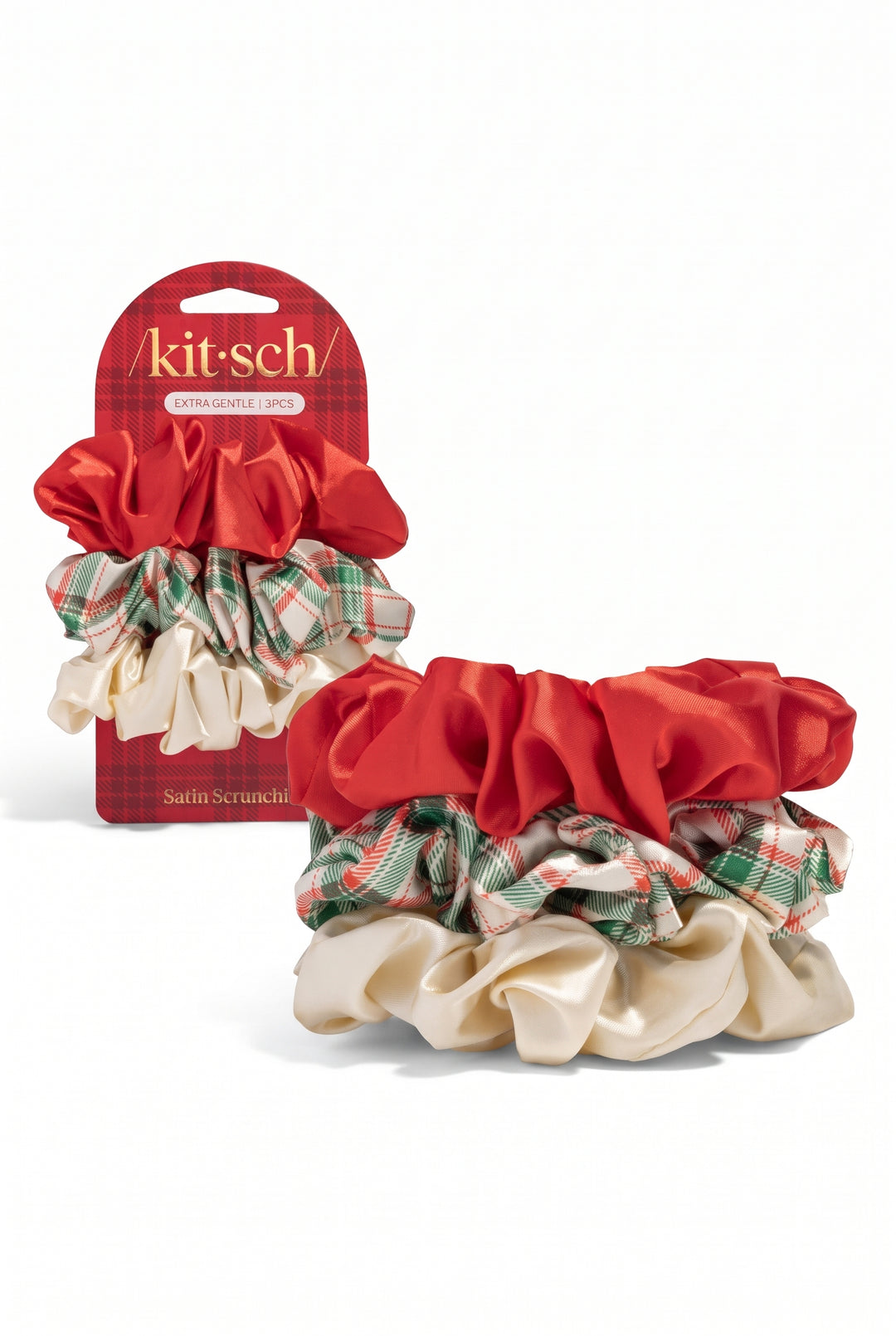 KITSCH Holiday Satin Scrunchies Set
