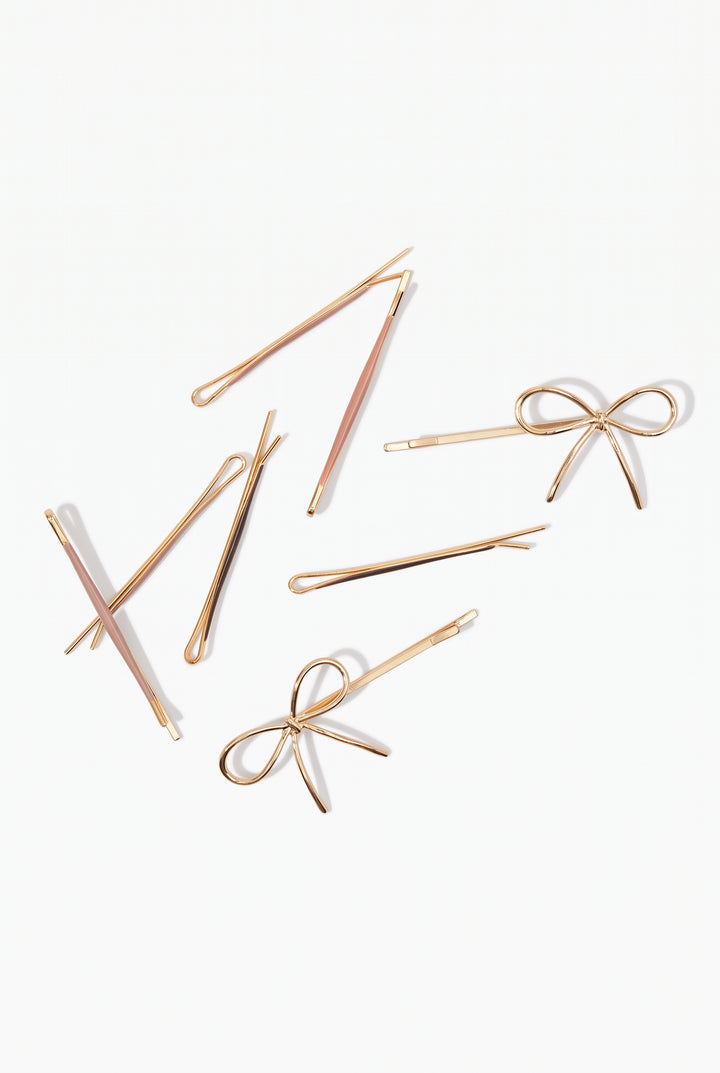 KITSCH Puffy & Bow Bobby Pins Set