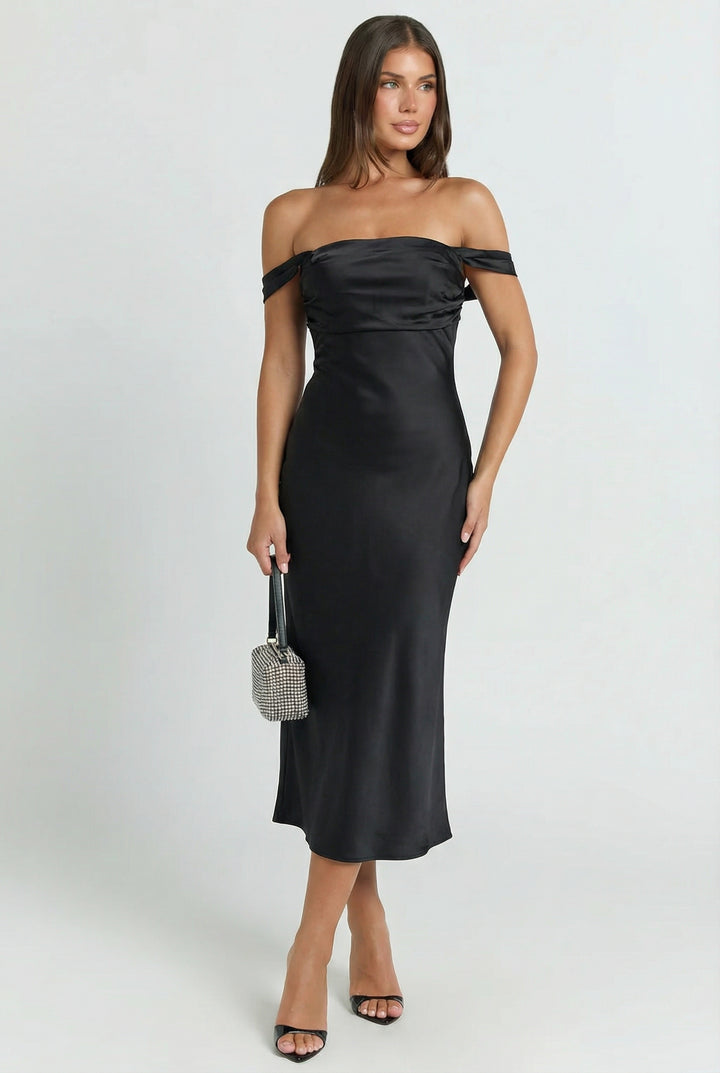 Late Night Satin Midi Dress