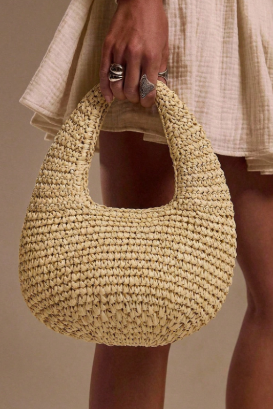 Open-Air Straw Shoulder Bag