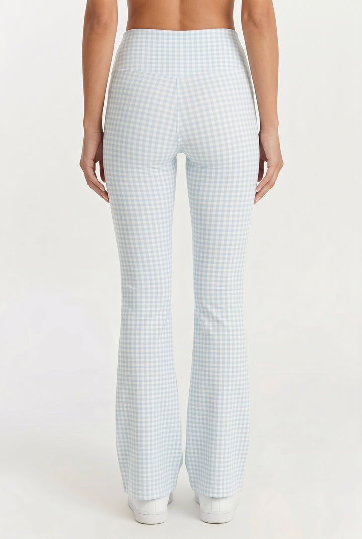 Lychee Sorbet Gingham Soft Sculpt Flared Leggings