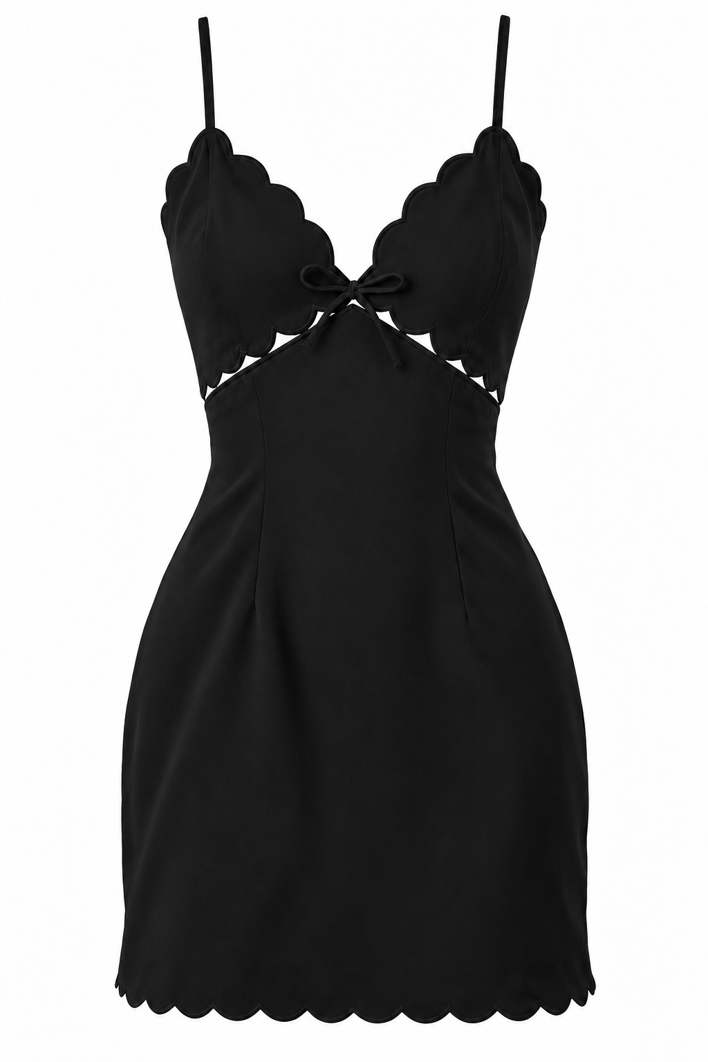 Lunch at Fashion Island Scallop Mini Dress