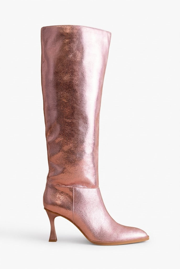 Vanessa Metallic Pink Heeled Boot
