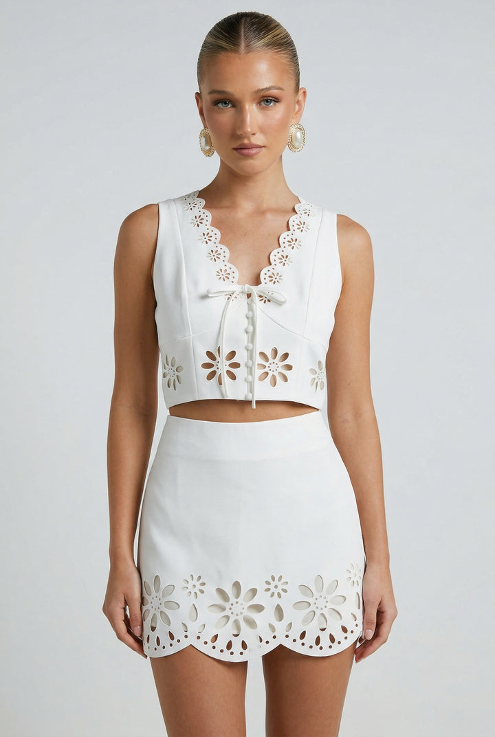 Carousel Afternoon Scallop Mini Skirt