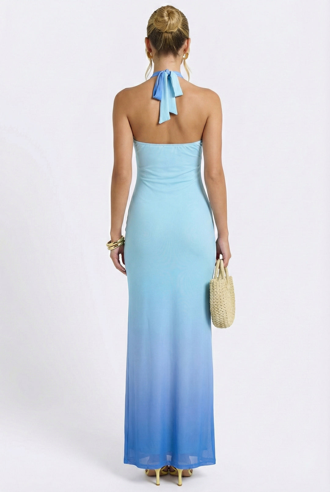 Malibu Ocean Halter Maxi Dress