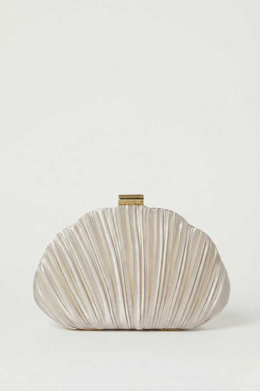 Mermaid Off Duty Satin Shell Clutch