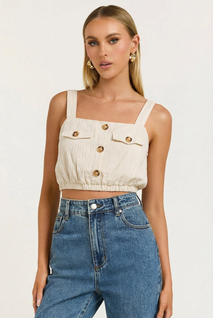 Naples Cotton Cropped Top