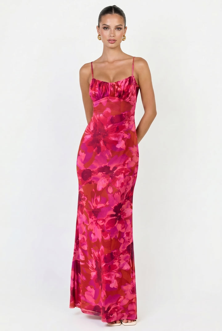 Nerida Twist Back Floral Maxi Dress