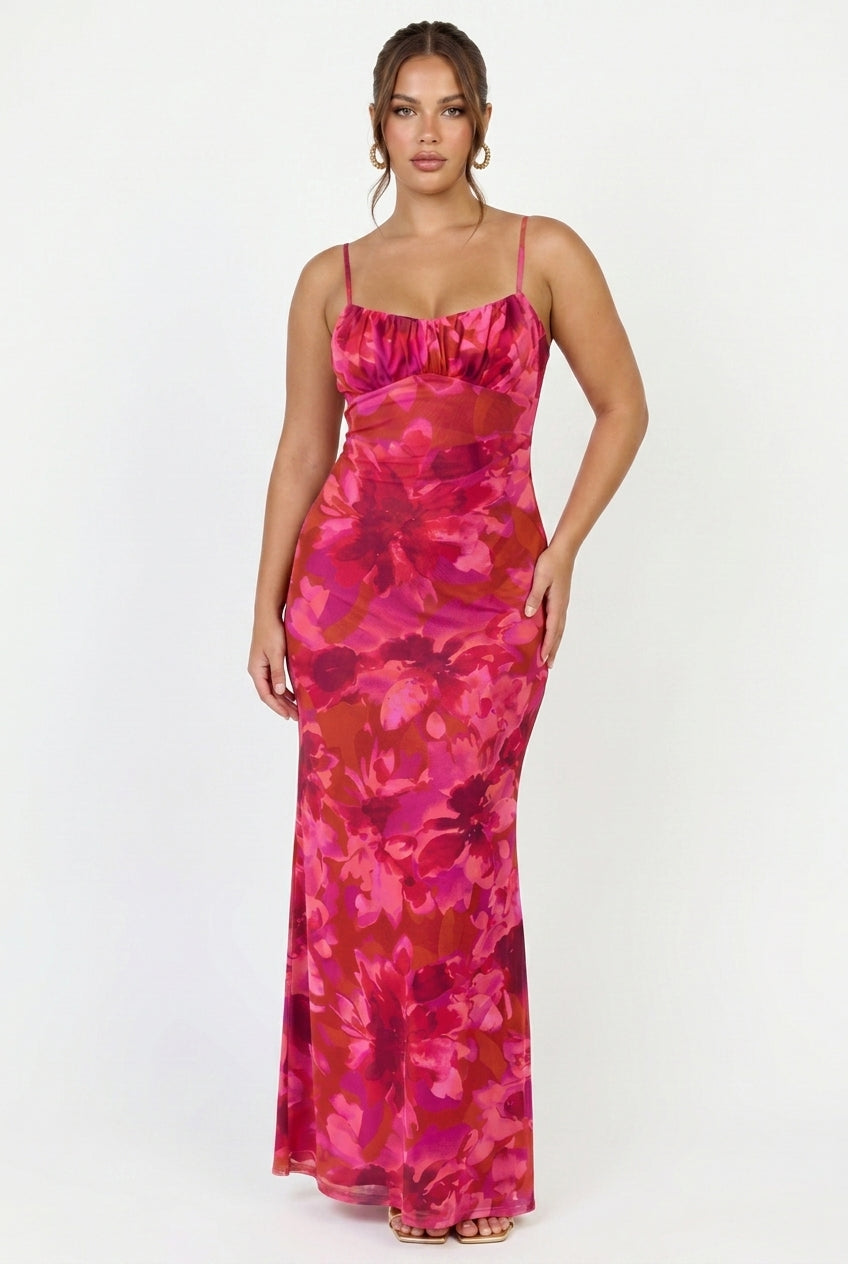 Nerida Twist Back Floral Maxi Dress