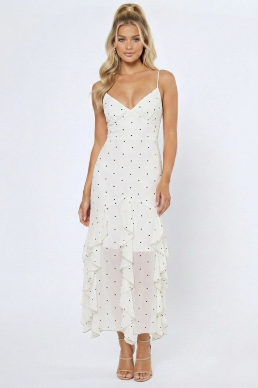 Noir et Blanc Romance Maxi Dress