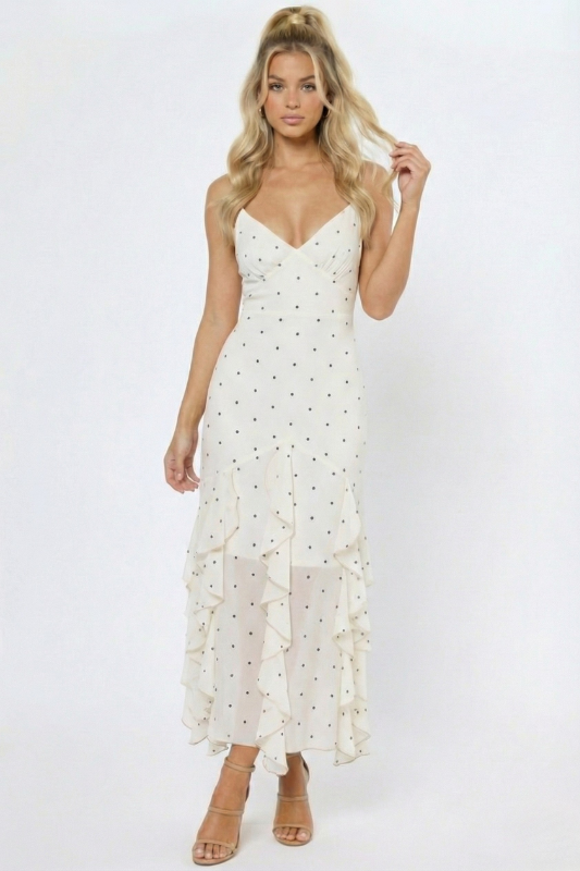 Noir et Blanc Romance Maxi Dress