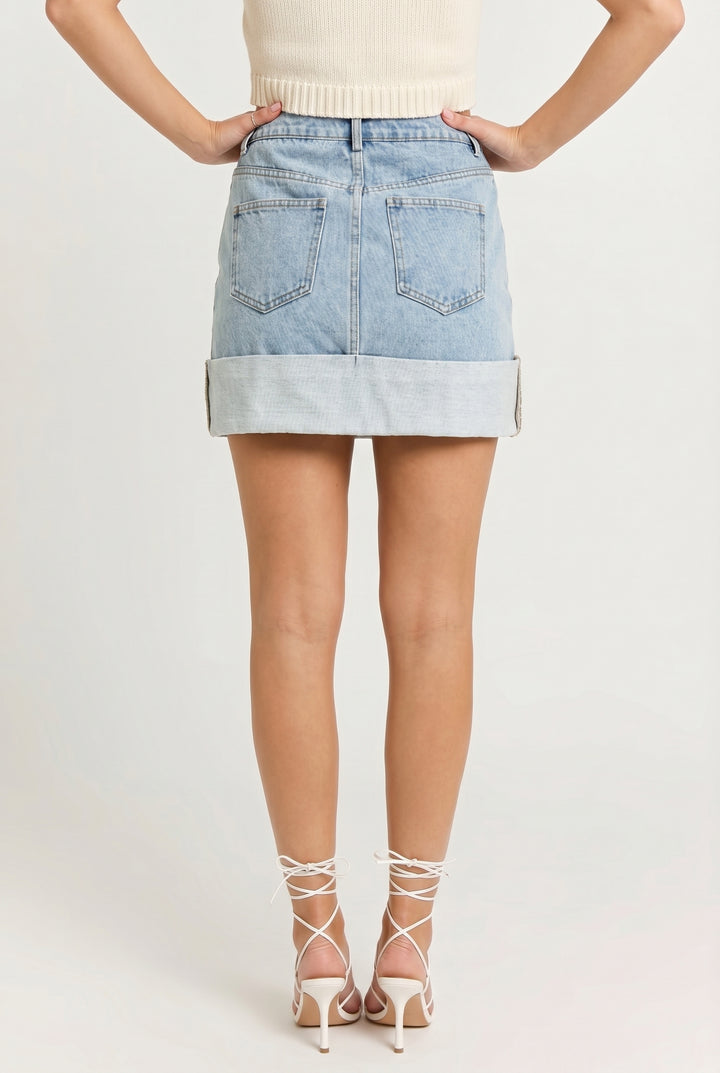 Off-Duty Denim Mini Skirt